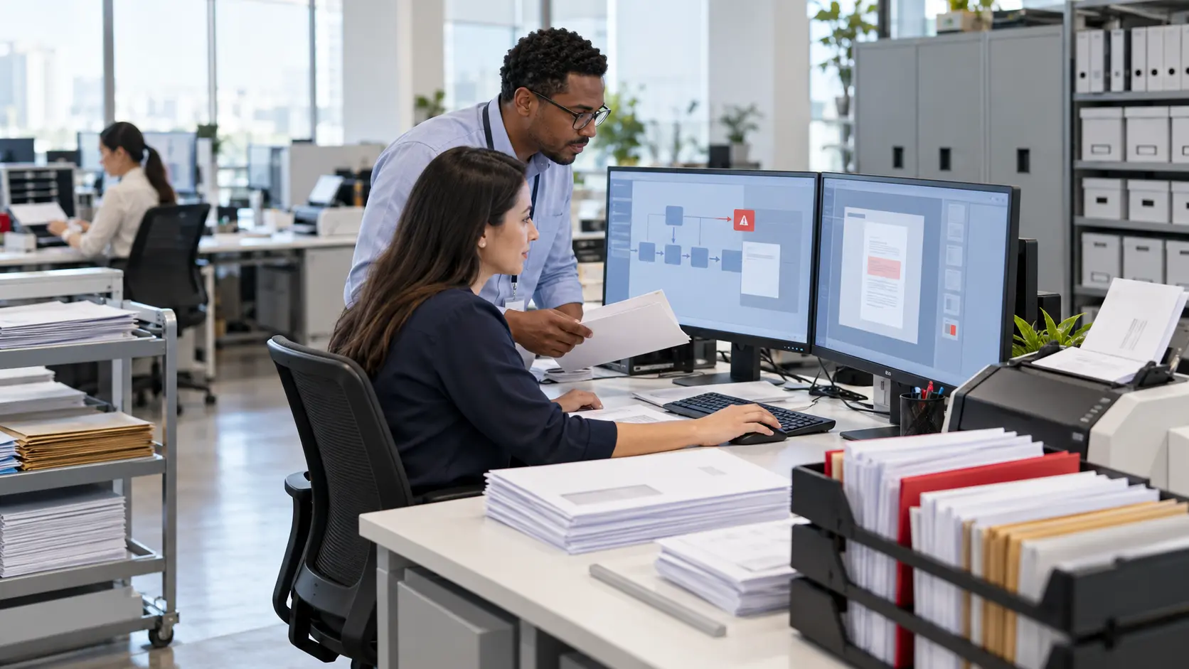 Back-office automation without losing control: four-eyes review, exceptions and decision trails