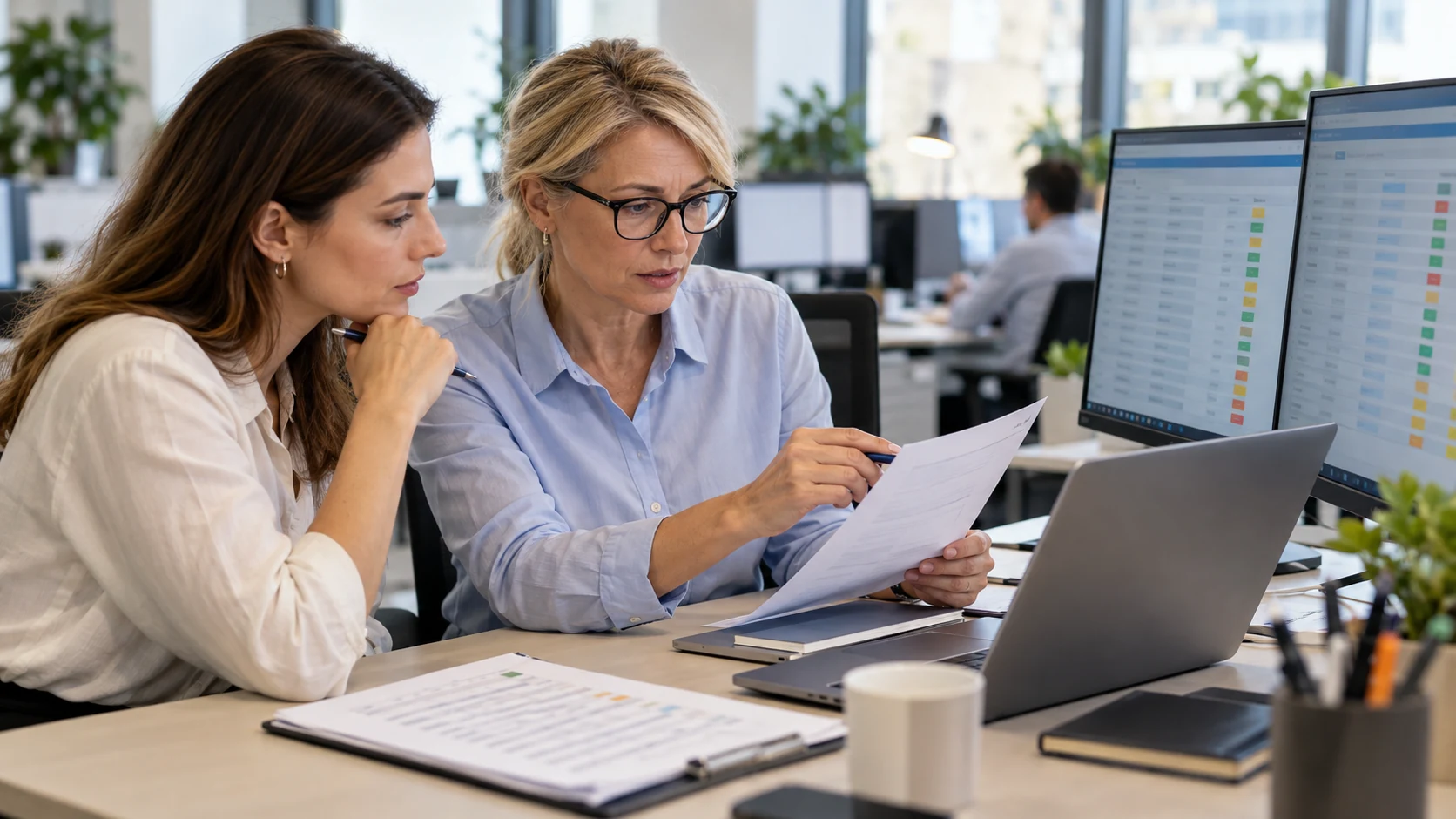 Especialistas de Accounts Payable revisan una propuesta antes de ejecutar los pagos